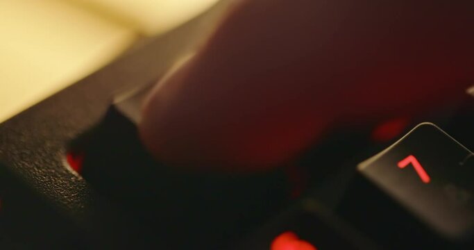 Hitting glowing F5 key on mechanical keyboard
