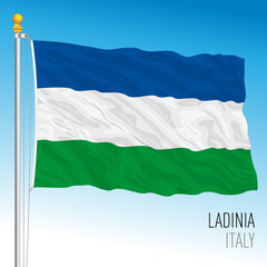 Ladinia territory flag, north Italy, Italian Republic, vector illustration