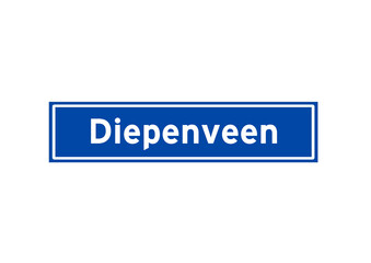 Diepenveen isolated Dutch place name sign. City sign from the Netherlands.