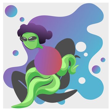 the appearance of female aliens with tentacles