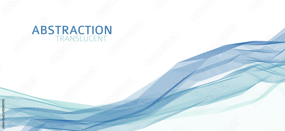 Poster Complicated translucent abstraction. Subtle vector graphic with polyline