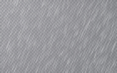 Rain drops on transparent background. Falling water drops. Nature rainfall. Vector illustration