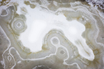 Aerial of Snow Covered Plainsboro Homes Farmland
