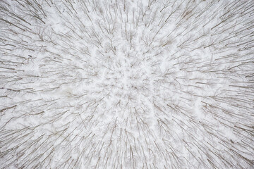 Aerial of Snow Covered Plainsboro Homes Farmland