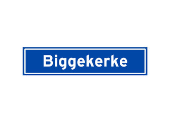 Fototapeta premium Biggekerke isolated Dutch place name sign. City sign from the Netherlands.