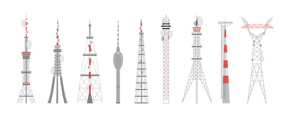 Fototapeta premium Telecommunication towers, equipment with antenna for radio communication.