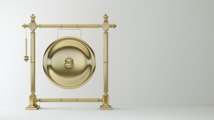 golden gong with copy space