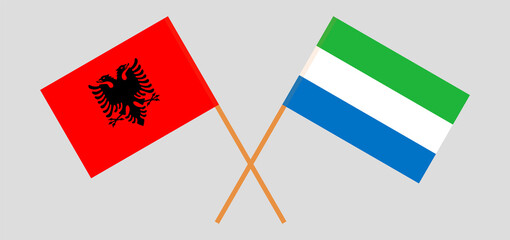 Crossed flags of Albania and Sierra Leone
