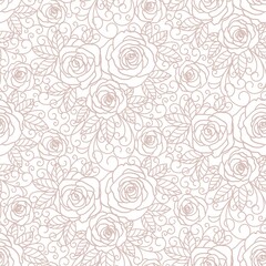 seamless abstract grey floral pattern wiht roses (laser cutting)