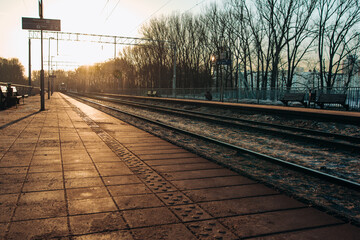 railway station in the morning