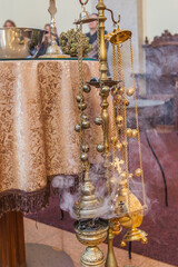 Serbian Orthodox Church, Orthodox christening ceremony prepare, Orthodox Church interior