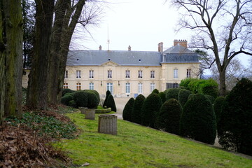 A castle in the west of Paris. La Celle-Saint-Cloud, France, march 2021. A property which is owned by the French Foreign Affairs.
