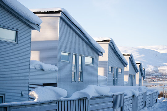 snow covered house