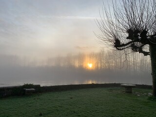 sunrise over the river