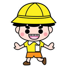 小学生　男子　男の子　かわいい　イラスト素材