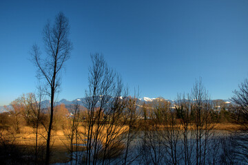 Lovely view over a lake in Oberriet in Switzerland 11.1.2021