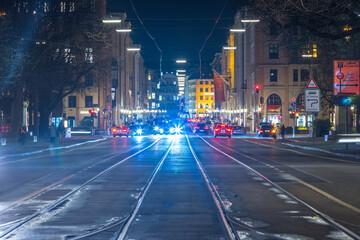 The Maximilianstraße Munich at night  in Munich city bavaria germany is one of the city's four...