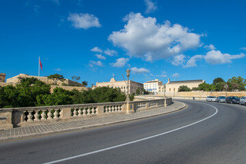 Baroque inn from the 1740s, now flanked by historic cannons and housing the Maltese prime minister’s office.