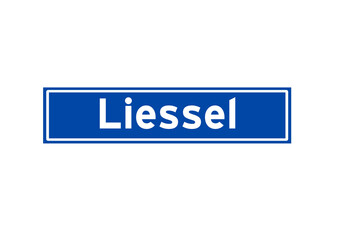 Liessel isolated Dutch place name sign. City sign from the Netherlands.