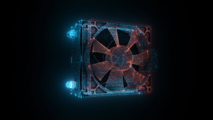 3d rendered illustration of Pc Cooler Fan Hologram. High quality 3d illustration