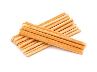 Breadsticks or grissini isolated on white