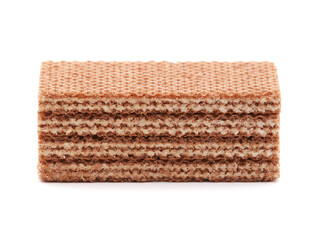 Cocoa wafers with vanilla cream filling isolated on white
