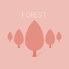 simple tree vector in forest and
flat design vector tree