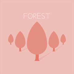 simple tree vector in forest and
flat design vector tree