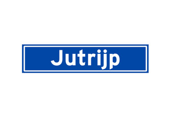 Jutrijp isolated Dutch place name sign. City sign from the Netherlands.