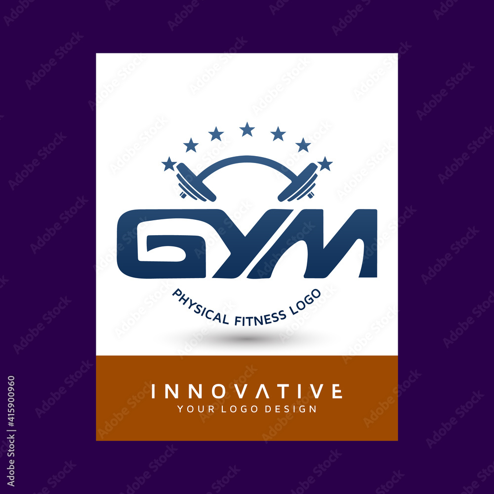 Sticker Pro Fitness Gym logo design . Modern vector logo design template design.