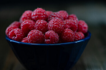 raspberries in a bowl