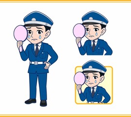 制服を着た警備スタッフのイラスト