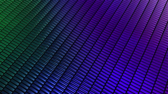 Colored plates swirl in the wind. 3d background. Looped animation.