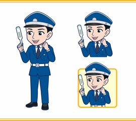 制服を着た警備スタッフのイラスト
