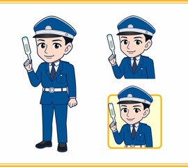 制服を着た警備スタッフのイラスト