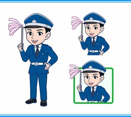 制服を着た警備スタッフのイラスト
