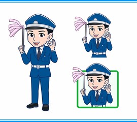 制服を着た警備スタッフのイラスト