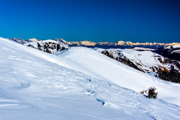 Fototapeta na wymiar snow-capped alps one