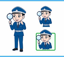 制服を着た警備スタッフのイラスト