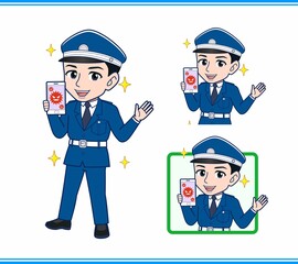 制服を着た警備スタッフのイラスト