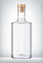 Transparent Glass Bottle on Background