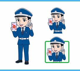 制服を着た警備スタッフのイラスト