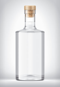 Transparent Glass Bottle on Background