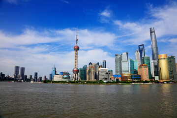 Naklejka premium Architectural scenery of Shanghai Bund, Shanghai, China
