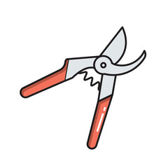 Garden secateurs for plants, simple gardening icon in trendy line style isolated on white background for web apps and mobile concept. Vector Illustration