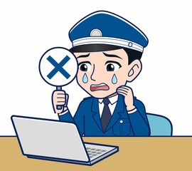 制服を着た警備スタッフのイラスト