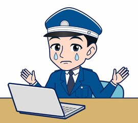制服を着た警備スタッフのイラスト