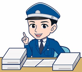 制服を着た警備スタッフのイラスト