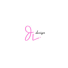 DL initial handwritten calligraphy, for monogram and logo