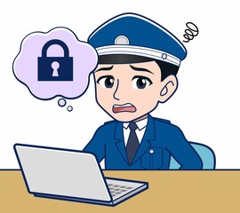 制服を着た警備スタッフのイラスト